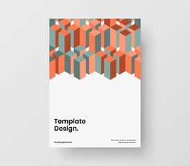 Unique geometric pattern leaflet layout. Clean corporate cover vector design template.