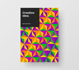 Amazing corporate cover vector design template. Abstract mosaic hexagons annual report layout.