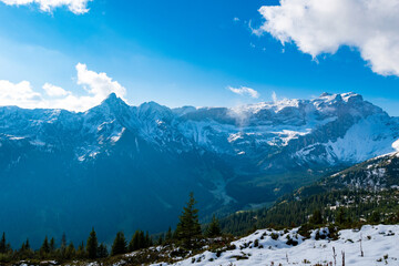 snow covered mountains in the alps (Vorarlberg, Austria)