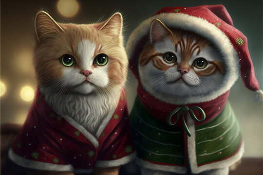 cats with santa hats