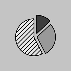 Pie Chart grayscale icon vector. Finances sign