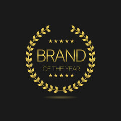 Fototapeta premium Brand of the year Golden laurel wreath label