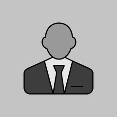 User icon of man in business suit outline icon
