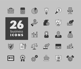Business and finance web outline icon set