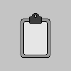 Clipboard outline grayscale icon. Workspace sign