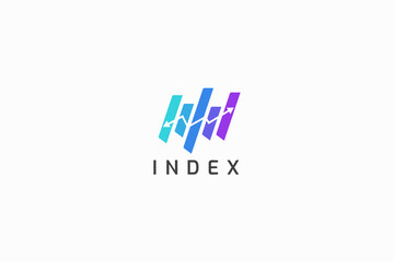 Index Rate Economy and Finance Logo Template for Business Trade Technology Money Exchange