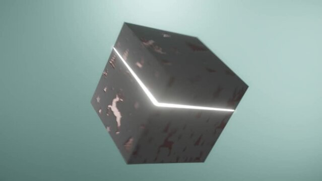 3D Generated Animation of Christmas Decorated Box, featruing reindeer, star and tree motifs opening in Mid Air and revelaing a shining light