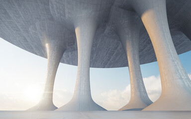 Construction Sci-Fi Architecture.Futuristic concept.3d rendering © manow