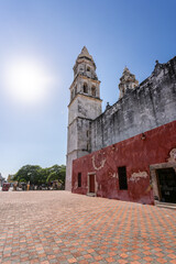 View of Historical Catholic Catedral San Francisco de Campeche.