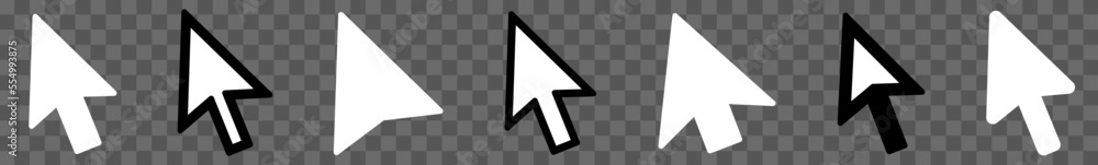 Poster Cursor White | Mouse Arrow Icon | Computer Mouse Pointer | Click Variations