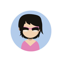 a child with sunglasses avatar  vector template