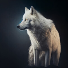 Obraz premium Standing wolf portrait - Generative AI
