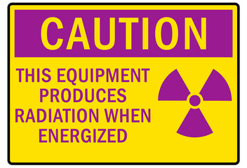 Obraz premium Radiation warning sign and labels