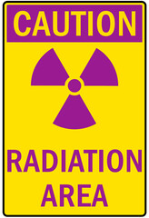 Obraz premium Radiation warning sign and labels
