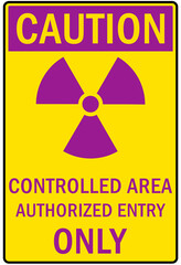 Obraz premium Radiation warning sign and labels