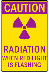 Obraz premium Radiation warning sign and labels