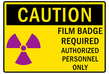Obraz premium Radiation warning sign and labels