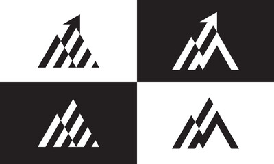 black mountain logo design modern simple symbol icon vector