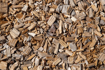 Bunch of wood chip on frame