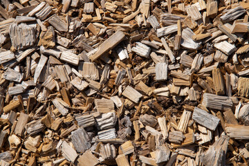 Bunch of wood chip on frame