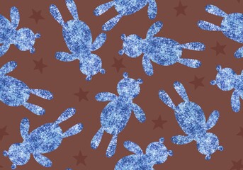 Cartoon toys animals seamless fluffy bears pattern for wrapping paper and fabrics and kids clothes print