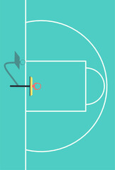 illustration flat vector graphic of basketball court perfect for posters, pamphlets, wall hangings, decorations, designs, wallpapers, and advertisements 