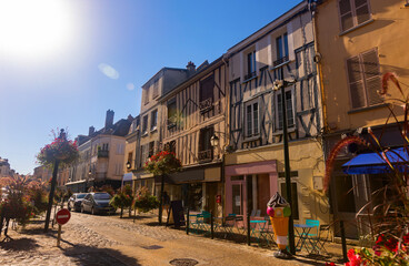 Fototapeta na wymiar Picturesque streets of the old town of Provins in France