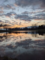sunset over the river