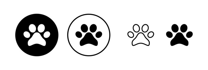 Paw icon vector illustration. paw print sign and symbol. dog or cat paw