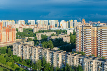 Residential area Saint Petersburg on a summer day.