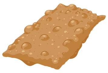 Isolated crispy puff pastry in cartoon style, Vector illustration