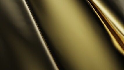 Beautiful waving metallic golden Flag. 3D illustration. 3D CG. High resolution. 3D high quality rendering.