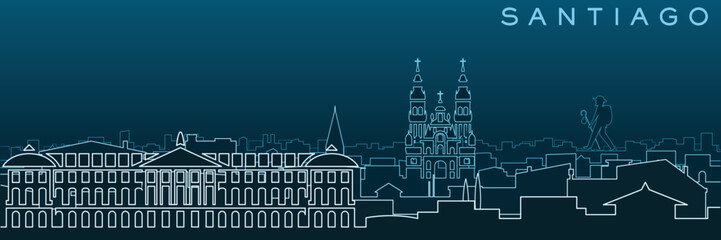Obraz premium Santiago Compostela Multiple Lines Skyline and Landmarks