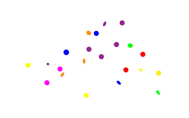 Colorful Confetti isolated. Dot Decoration, template. Falling, background. png