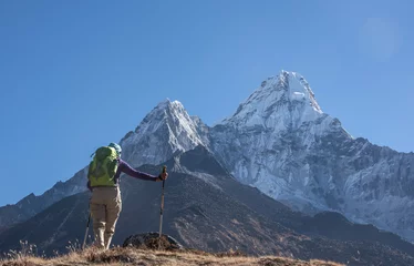 Deurstickers Ama Dablam Trekking Ama Dablam, Khumbu Valley, Everest region, Nepal