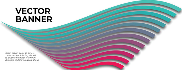 Blue Pink Gradient Warp Vector Template Design