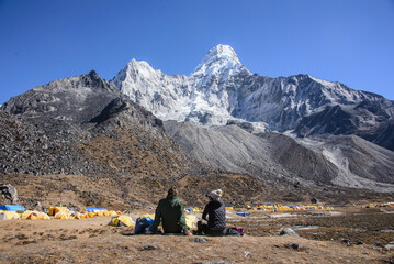 At the Ama Dablam Base Camp, Everest region, Nepal