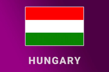 Hungary  flag. HU national banner. Hungary  patriotism symbol and name.