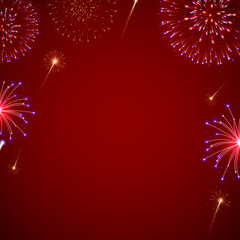 Happy New Year 2023 - Glitter and Particles background - Fireworks background -