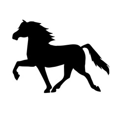 Obraz na płótnie Canvas Vector hand drawn doodle sketch Iceland horse silhouette isolated on white background