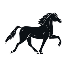 Fototapeta na wymiar Vector hand drawn doodle sketch black Iceland horse isolated on white background
