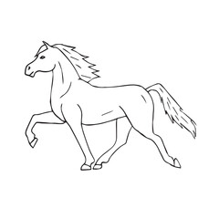 Naklejka na ściany i meble Vector hand drawn doodle sketch Iceland horse isolated on white background