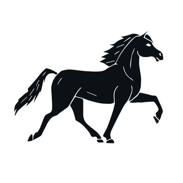 Vector hand drawn doodle sketch black Iceland horse isolated on white background