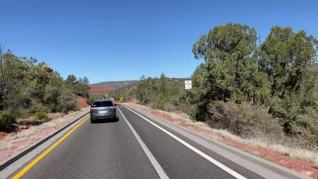 driving on the highway in sedona arizona 