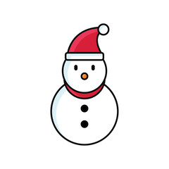 Snowman Snowball Christmas Illustration Icon