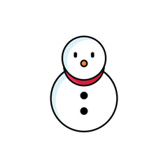Snowman Snowball Christmas Illustration Icon