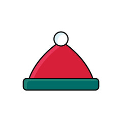 Santa Hat Christmas Illustration Icon