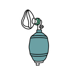 bag valve mask doodle icon, vector color line illustration
