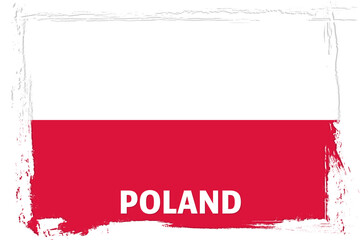 Flag of Poland, banner with grunge texture
