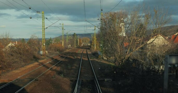 Railway travel front view